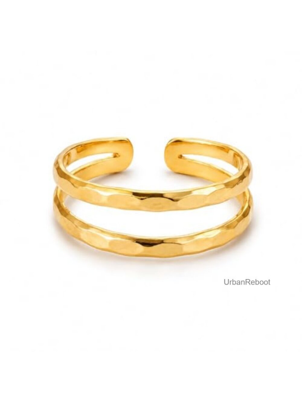 Gold Plated Toe Ring for Women, Adjustable Open Band, Handmade